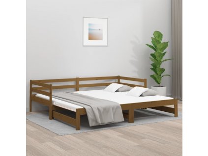 Výsuvná postel 2x (90 x 190) cm masivní borovice [814657]