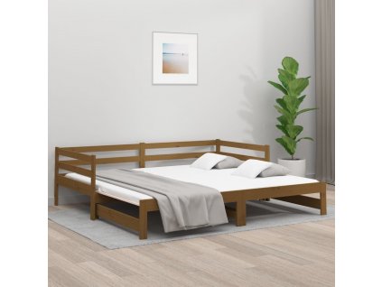Výsuvná postel 2x (80 x 200) cm masivní borovice [814697]