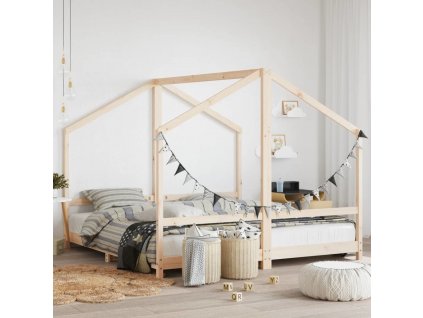 Dětská postel 2x (90 x 190) cm masivní borové dřevo [3200598]