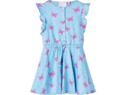 Dětské šaty s knoflíčky bez rukávů modré 140 [14681]