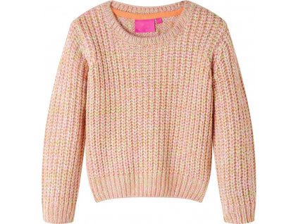 Dětský svetr pletený jemně růžový 92 [14524]