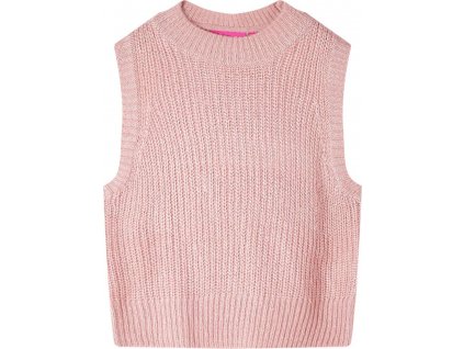 Dětská svetrová vesta pletená světle růžová 104 [14510]