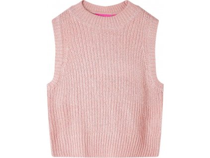 Dětská svetrová vesta pletená světle růžová 128 [14512]
