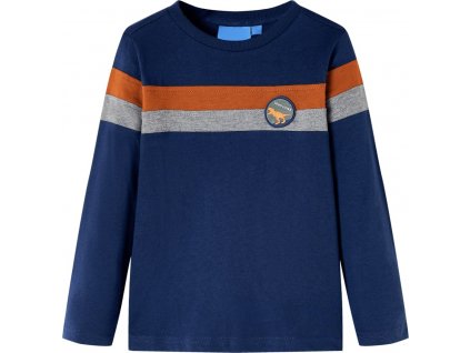 Dětské tričko s dlouhým rukávem námořnicky modré 128 [12852]