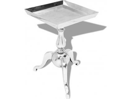 Odkládací stolek čtvercový hliníkový stříbrný [243511]