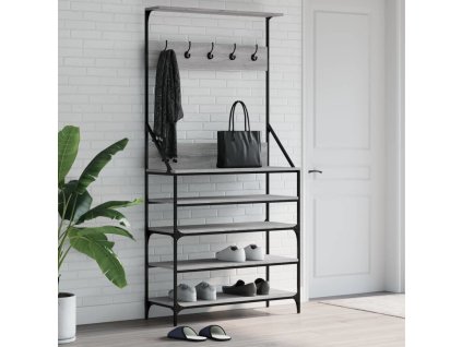 Stojan na oblečení s prostorem pro obuv 90x34x184 cm [837880] (Barva Šedá sonoma)