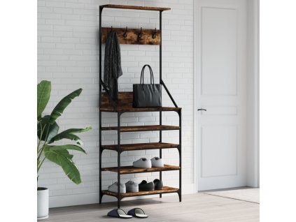 Stojan na oblečení s prostorem pro obuv 70x34x184 cm [837874] (Barva Kouřový dub)