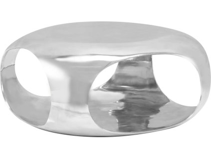 Konferenční stolek stříbrný 70 x 70 x 32 cm litý hliník [246514]