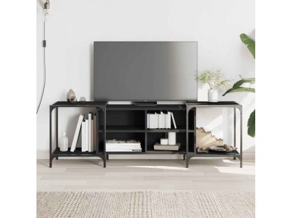 TV skříňka 153 x 37 x 50 cm kompozitní dřevo [837602] (Barva Černá)