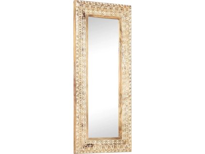 Ručně vyřezávané zrcadlo 110 x 50 x 2,6 cm masivní mangovník [321646]