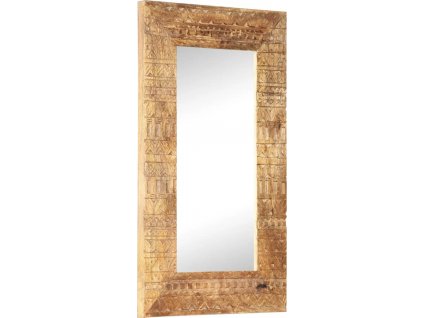 Ručně vyřezávané zrcadlo 80 x 50 x 2,5 cm masivní mangovník [321648]