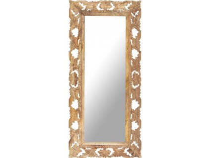 Ručně vyřezávané zrcadlo 110 x 50 cm masivní mangovník [321640]