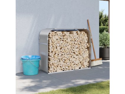 Stojan na dřevo 120 x 45 x 100 cm pozinkovaná ocel [364553] (Barva Světle šedá)