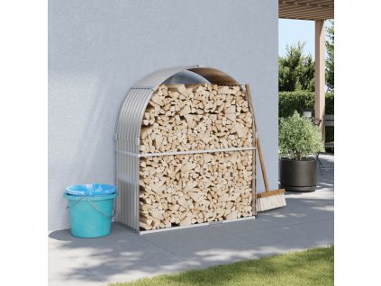 Stojan na dřevo 120 x 45 x 140 cm pozinkovaná ocel [364551] (Barva Světle šedá)