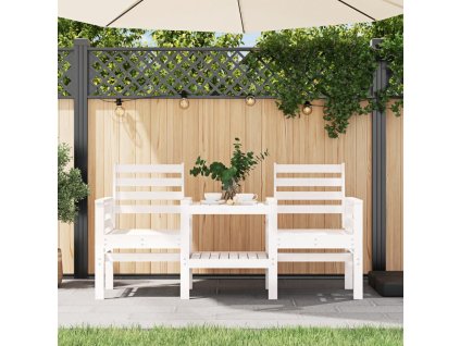 Zahradní lavice se stolkem 2místná šedá masivní borové dřevo [825159] (Barva Medově hnědá borovice)