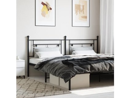 Kovové náhradní čelo postele 200 cm [374377] (Barva Černá)