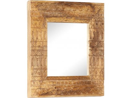 Ručně vyřezávané zrcadlo 50 x 50 x 2,5 cm masivní mangovník [321647]