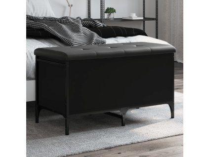 Úložná lavice 82 x 42 x 45 cm kompozitní dřevo [835142] (Barva Černá)