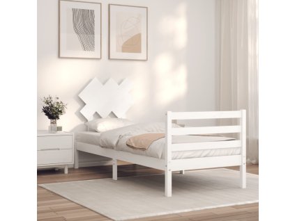 Rám postele s čelem Single masivní dřevo [3195255] (Barva Černá)