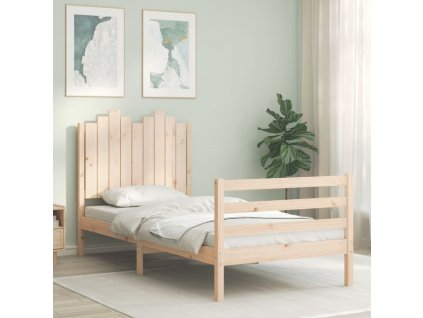 Rám postele s čelem Single masivní dřevo [3194149]