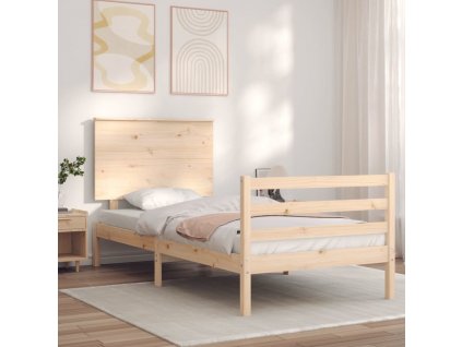 Rám postele s čelem Single masivní dřevo [3195187]