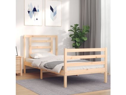 Rám postele s čelem Small Single masivní dřevo [3194661]