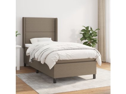 Box spring postel s matrací 90x200 cm textil [3131326] (Barva Krémová)