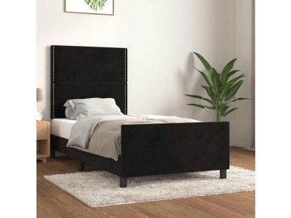Rám postele s čelem 80x200 cm samet [3125662] (Barva Černá)