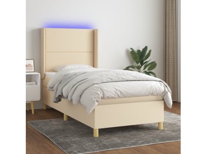 Box spring postel s matrací a LED 80 x 200 cm textil [3138751]