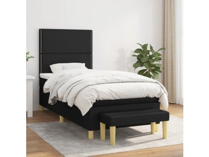Box spring postel s matrací 90x190 cm textil [3137039]