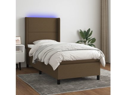 Box spring postel s matrací a LED 90x190 cm textil [3138200]