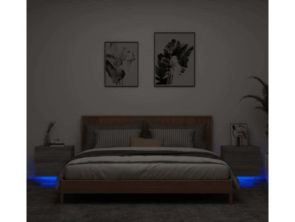 Nástěnné noční stolky s LED osvětlením 2 ks [836823]