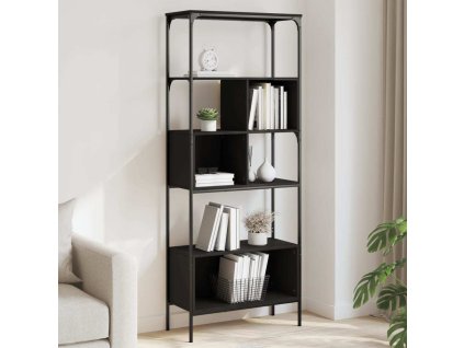 Knihovna s 5 policemi 76 x 33 x 188,5 cm kompozit [839003] (Barva Černá)