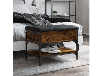 Lavice s botníkem 62 x 42 x 45 cm kompozitní dřevo [835189] (Barva Kouřový dub)