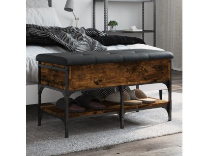 Lavice s botníkem 82 x 42 x 45 cm kompozitní dřevo [835194] (Barva Kouřový dub)