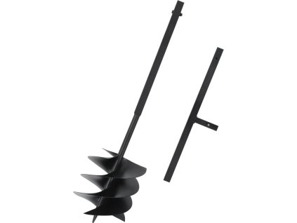 Zemní vrták s rukojetí 250 mm ocel černý [145258]
