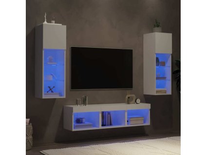 5dílná obývací stěna s LED kompozitní dřevo [3216597]