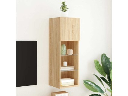 TV skříňka s LED osvětlením 30,5 x 30 x 90 cm [837011] (Barva Šedá sonoma)