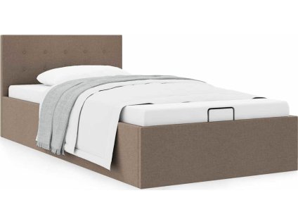 Rám postele zvedací úložný prostor textil 90 x 200 cm [285576] (Barva Světle šedá)