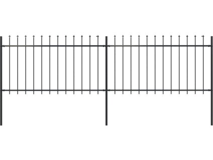 Zahradní plot s hroty ocelový 3,4 x 1 m černý [277612]