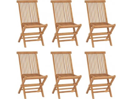 Skládací zahradní židle 6 ks masivní teakové dřevo [3096591]