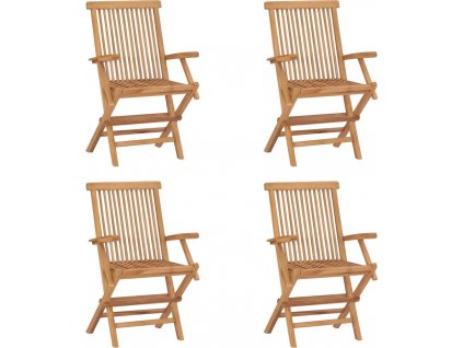 Skládací zahradní židle 4 ks masivní teakové dřevo [3096593]