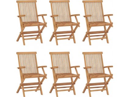 Skládací zahradní židle 6 ks masivní teakové dřevo [3096594]