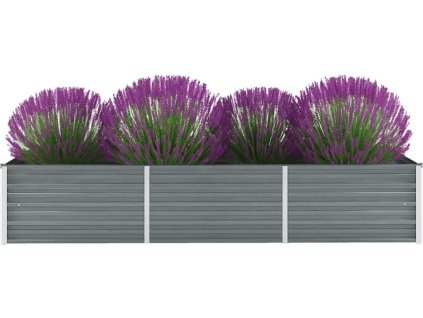 Vyvýšený záhon pozinkovaná ocel 240 x 80 x 45 cm [44842] (Barva Šedá)