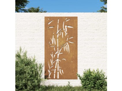 Zahradní nástěnná dekorace 105 x 55 cm cortenová ocel Bambus [824506]