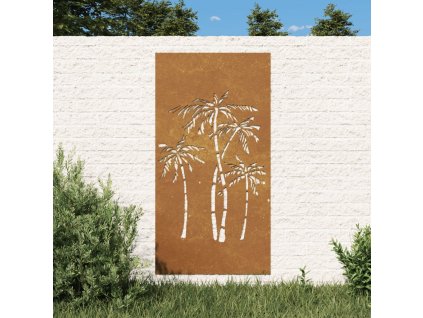 Zahradní nástěnná dekorace 105 x 55 cm cortenová ocel Palma [824485]
