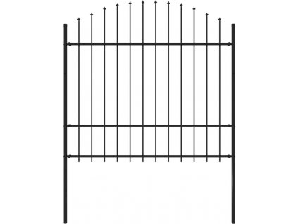 Zahradní plot s hroty ocel (1,5–1,75) x 1,7 m černý [144944]