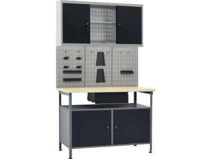 Pracovní stůl se třemi nástěnnými panely a jednou skříňkou [3053432]