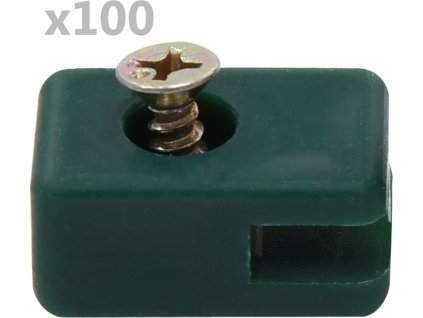 Držák napínacího drátu plotu se šroubem 100 setů [144507] (Barva Zelená)