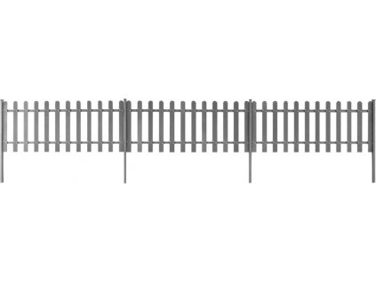 Laťkový plot se sloupky 3 ks WPC 600 x 80 cm [42827]